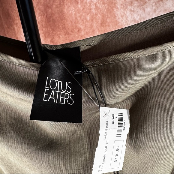 Lotus Eaters Draped Khaki Blouse NWT $119 XL 🤍 - Picture 8 of 8